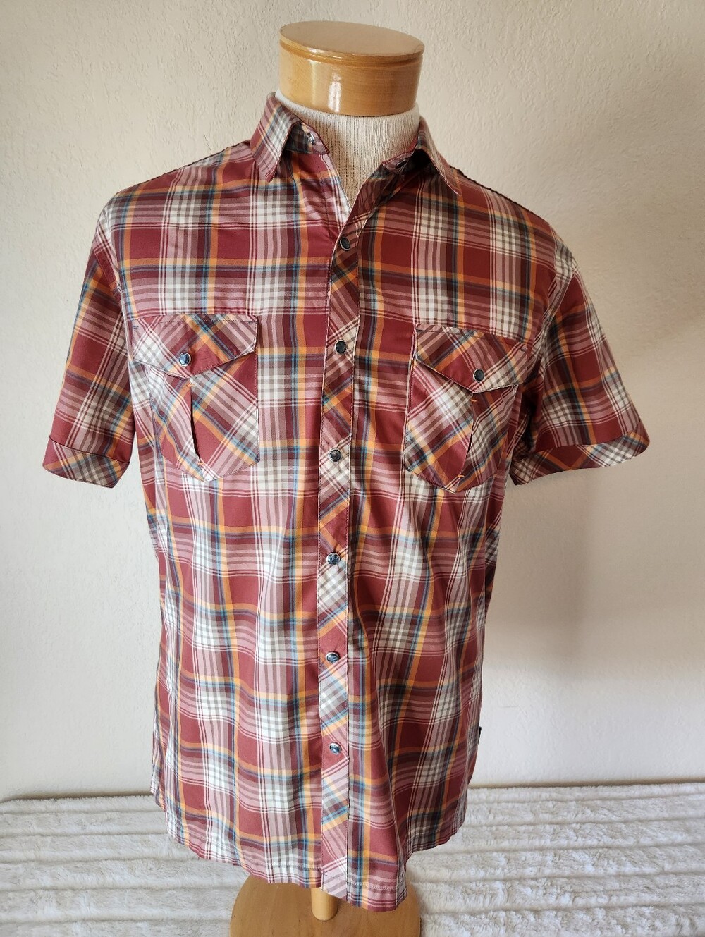 Kuhl Eluxor Plaid Front Pockets Short Sleeve Lightweight Shirt Men's Large